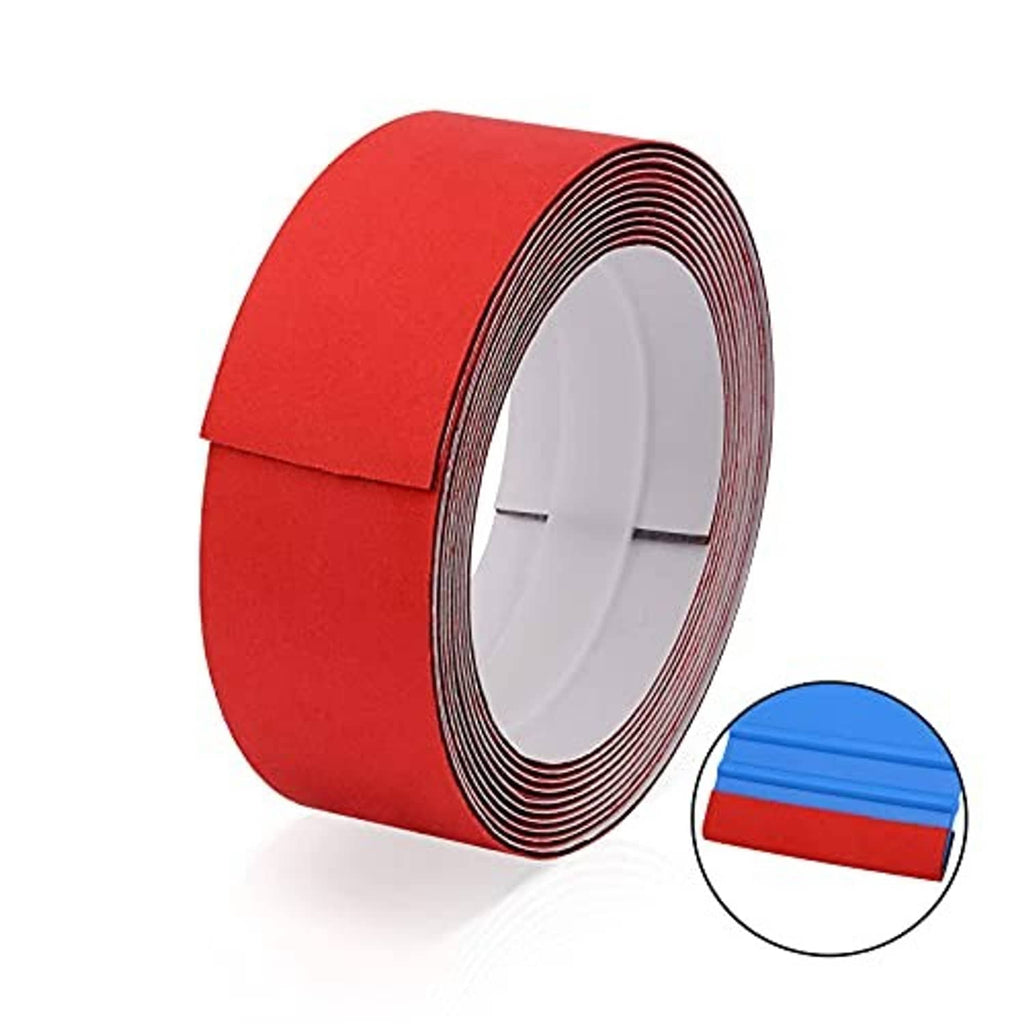Red felt tint squeegee roll with inset cross-section detail