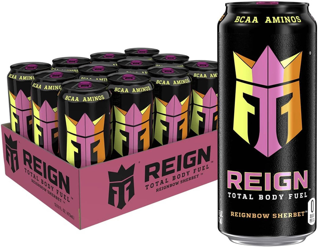 Reignbow Sherbet fitness drink cans multipack with one single can