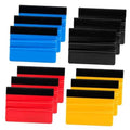 12-piece car window film squeegee set with plastic felt edges in blue, black, red, yellow