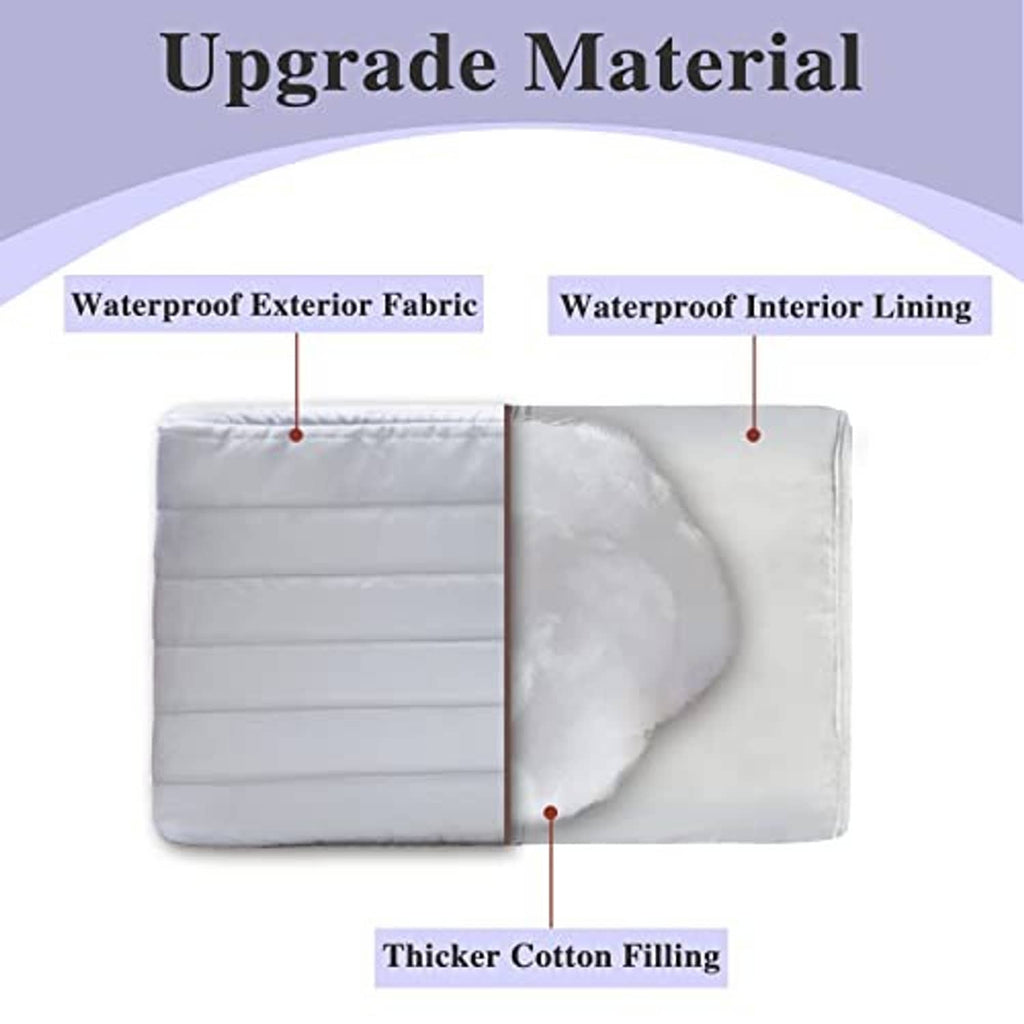 Padded window AC cover with waterproof exterior and lining, cotton-filled white