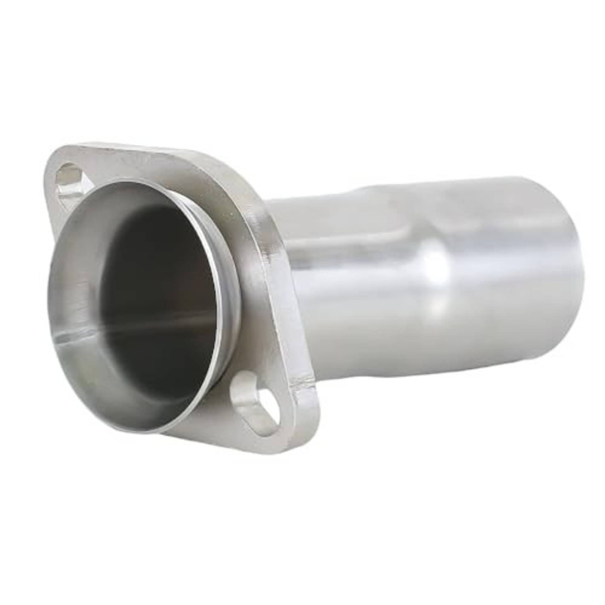 Stainless steel exhaust adapter reducer with round inlet flange and straight outlet