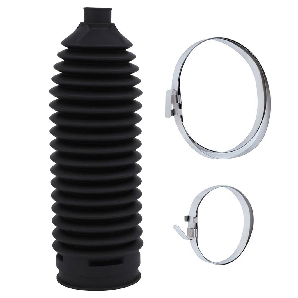 Rubber suspension boot set with metal clamps, black bellows and rings