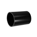Black straight silicone hose coupler, reinforced 4-ply texture, open cylinder ends