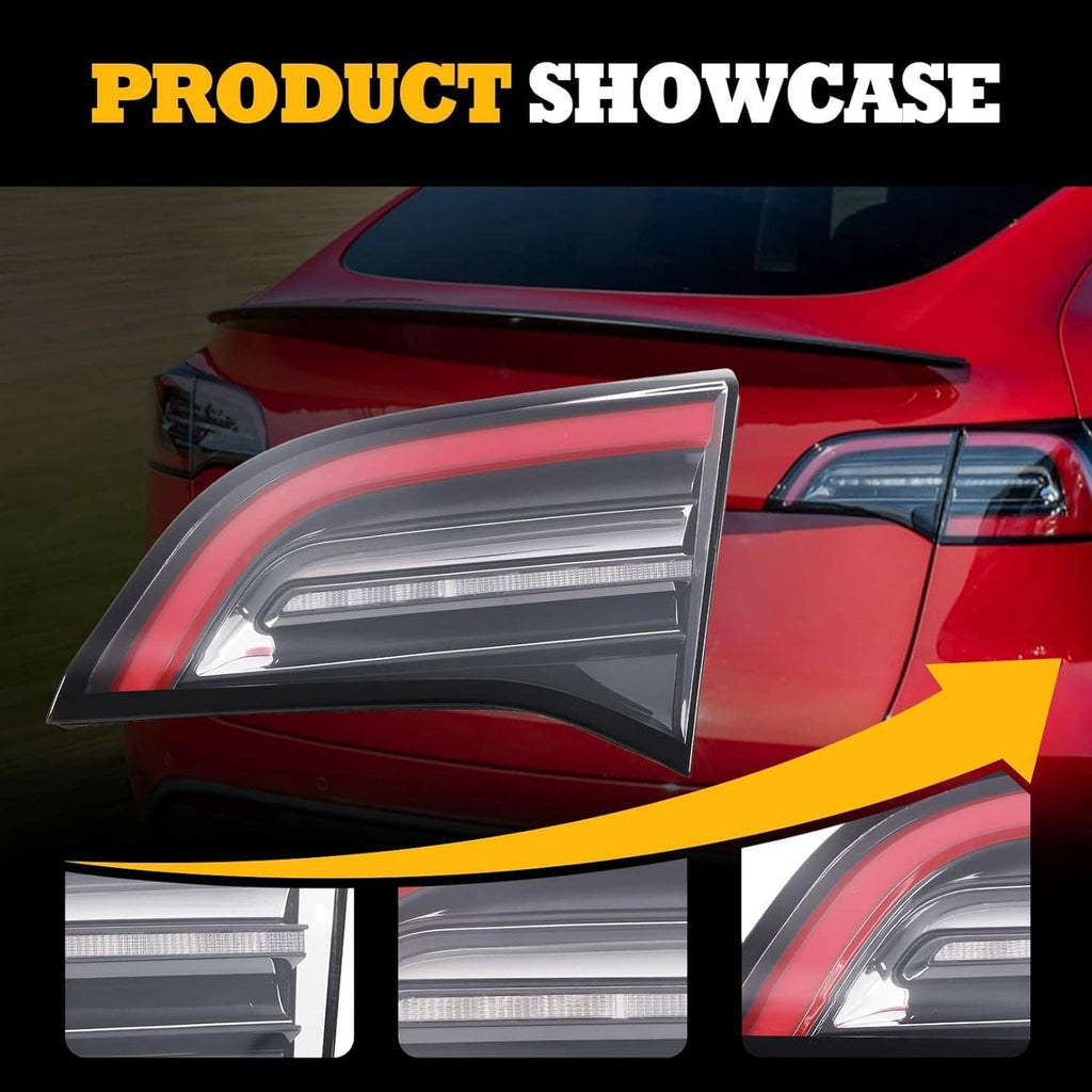 Right inner tail light brake lamp with chrome and red lens on rear fender
