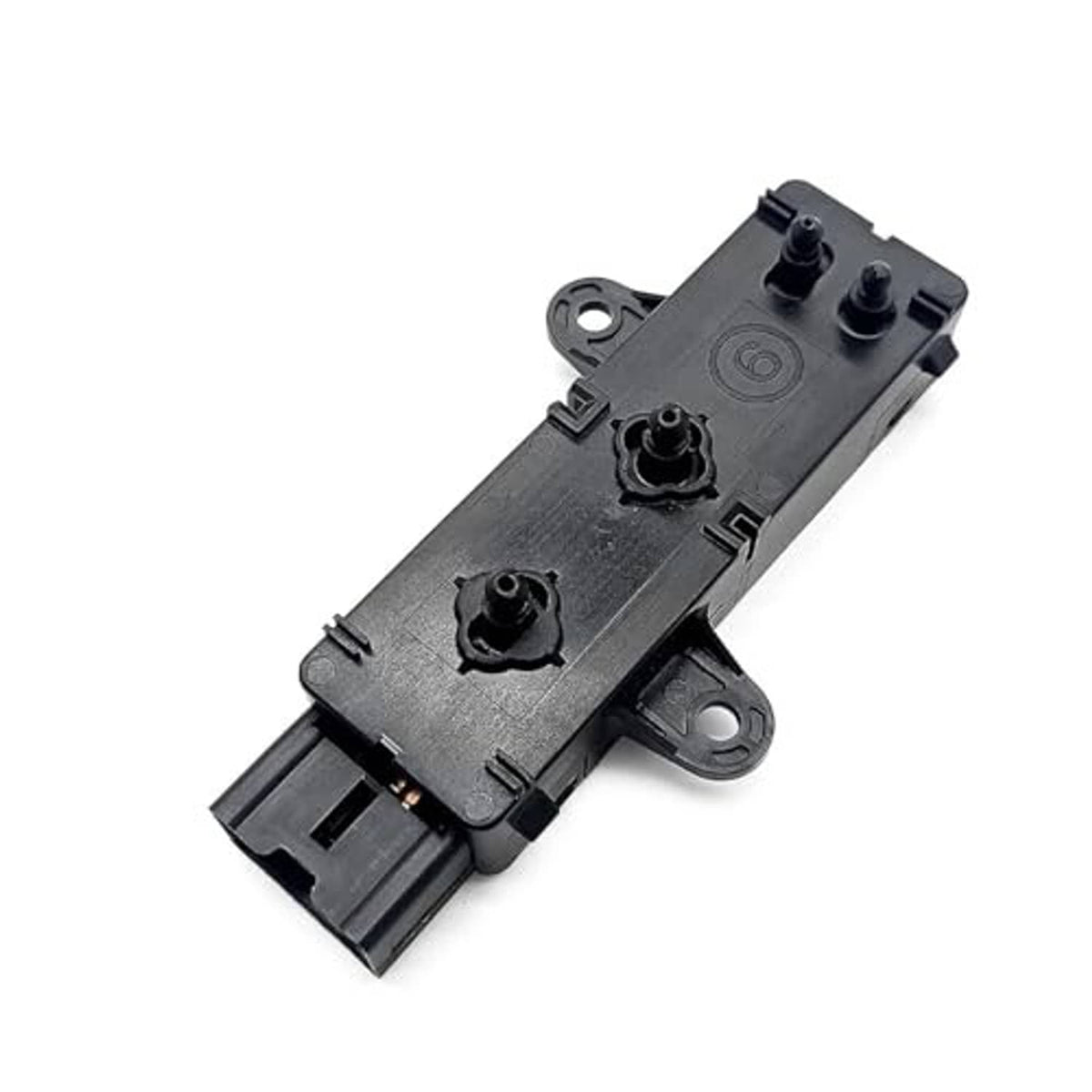 Power seat control switch module with mounting bracket, four ports, and plug connector