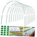 Green greenhouse grow tunnel hoops, curved fiberglass rods for raised beds