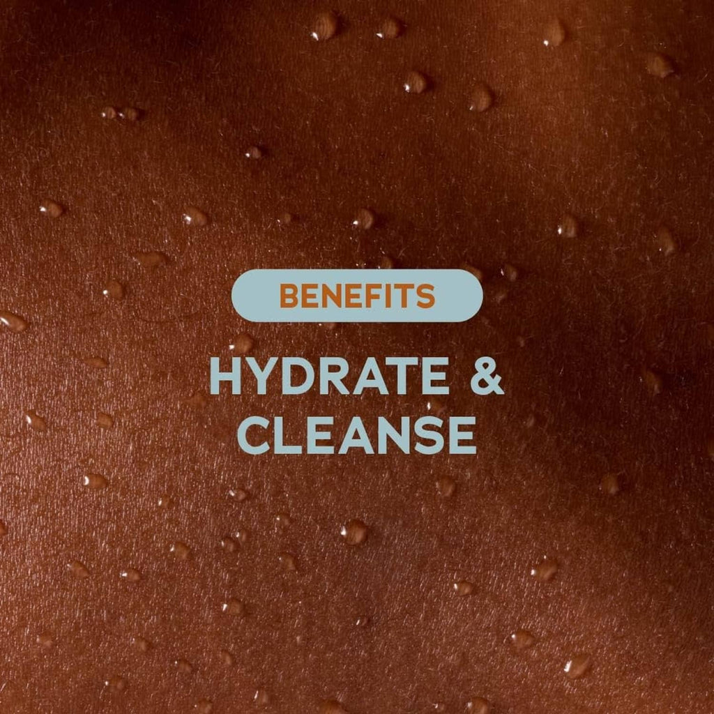 Hydrate and cleanse benefits text on product gel surface