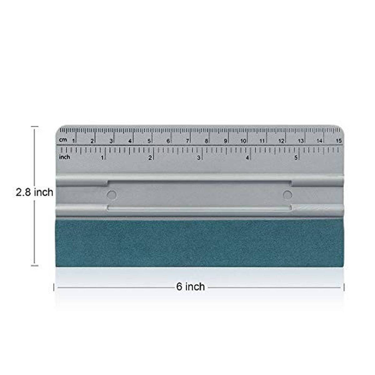 6-inch vinyl wrap squeegee showing measurement scale on gray handle