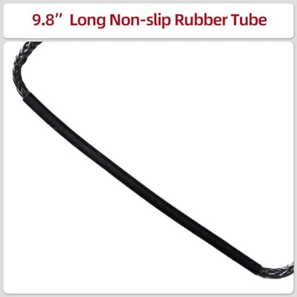 Non-slip rubber tube on climbing stick aider with braided cord end