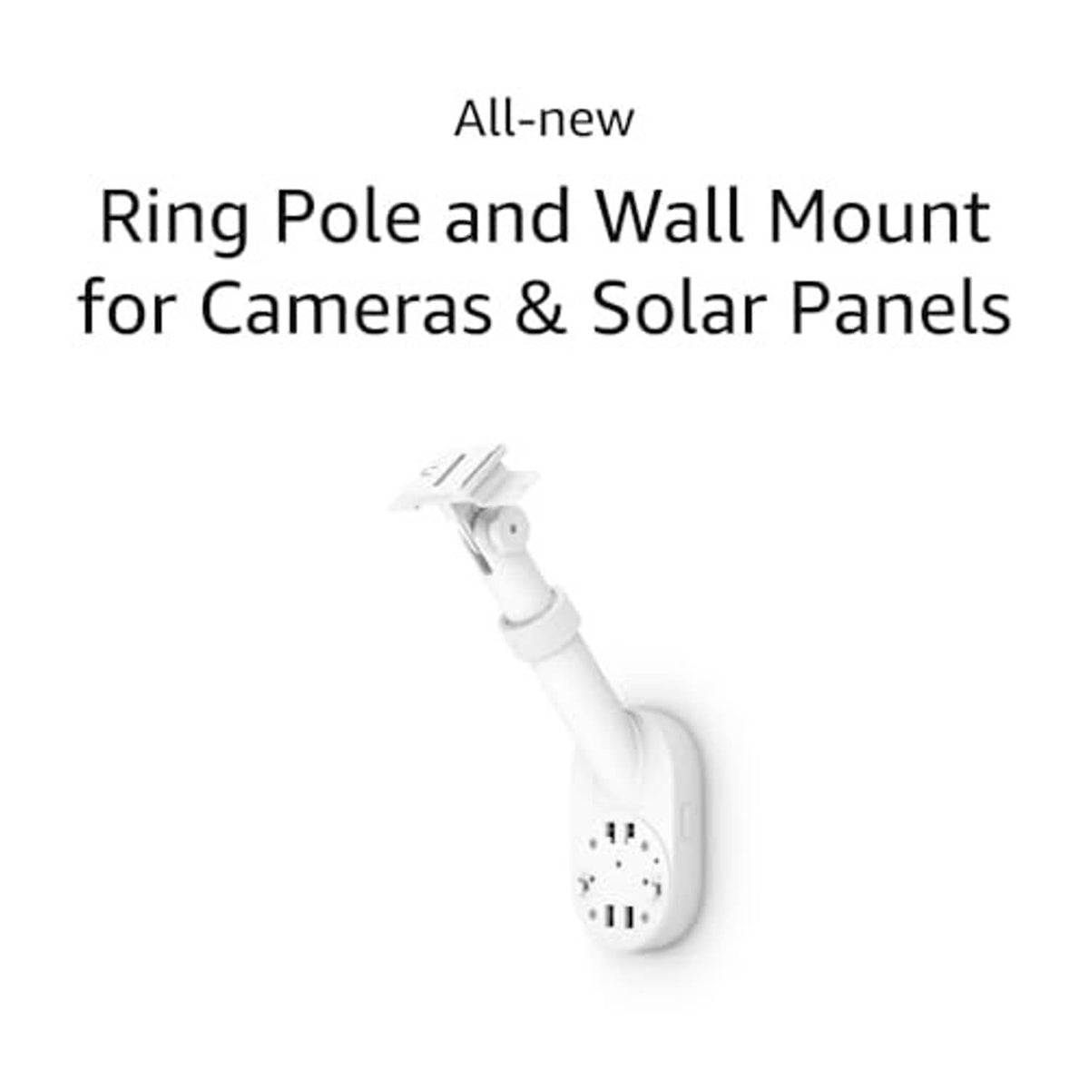 White ring pole and wall mount with curved arm and circular wall plate