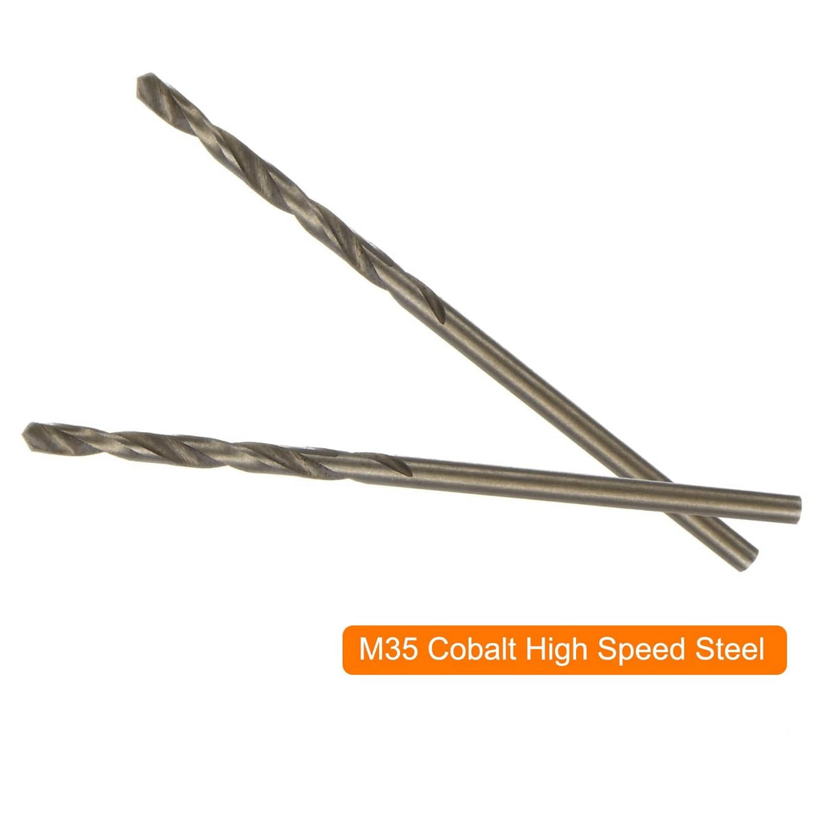 Cobalt HSS drill bits with twisted shank and pointed tips, 1.8mm