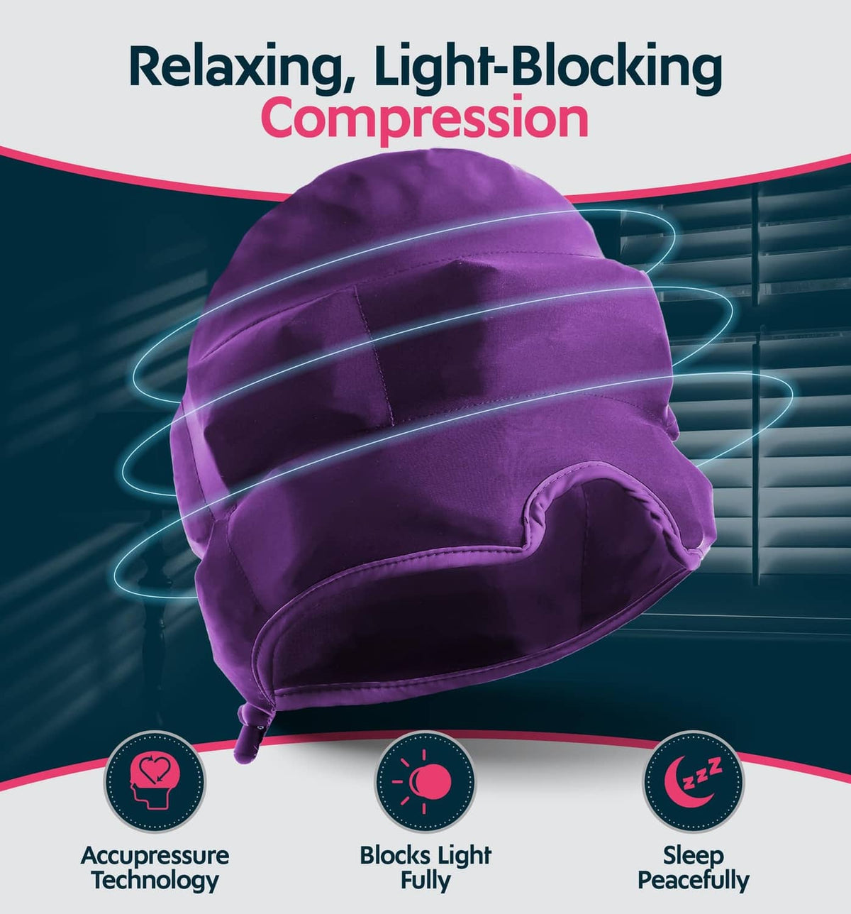 Purple MagicGel gel head wrap shown folded, soft compression cap