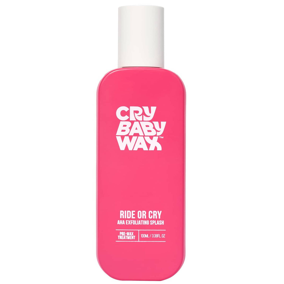 Pink Cry Baby Wax Ride or Cry AHA exfoliating splash bottle, 3.38 fl oz