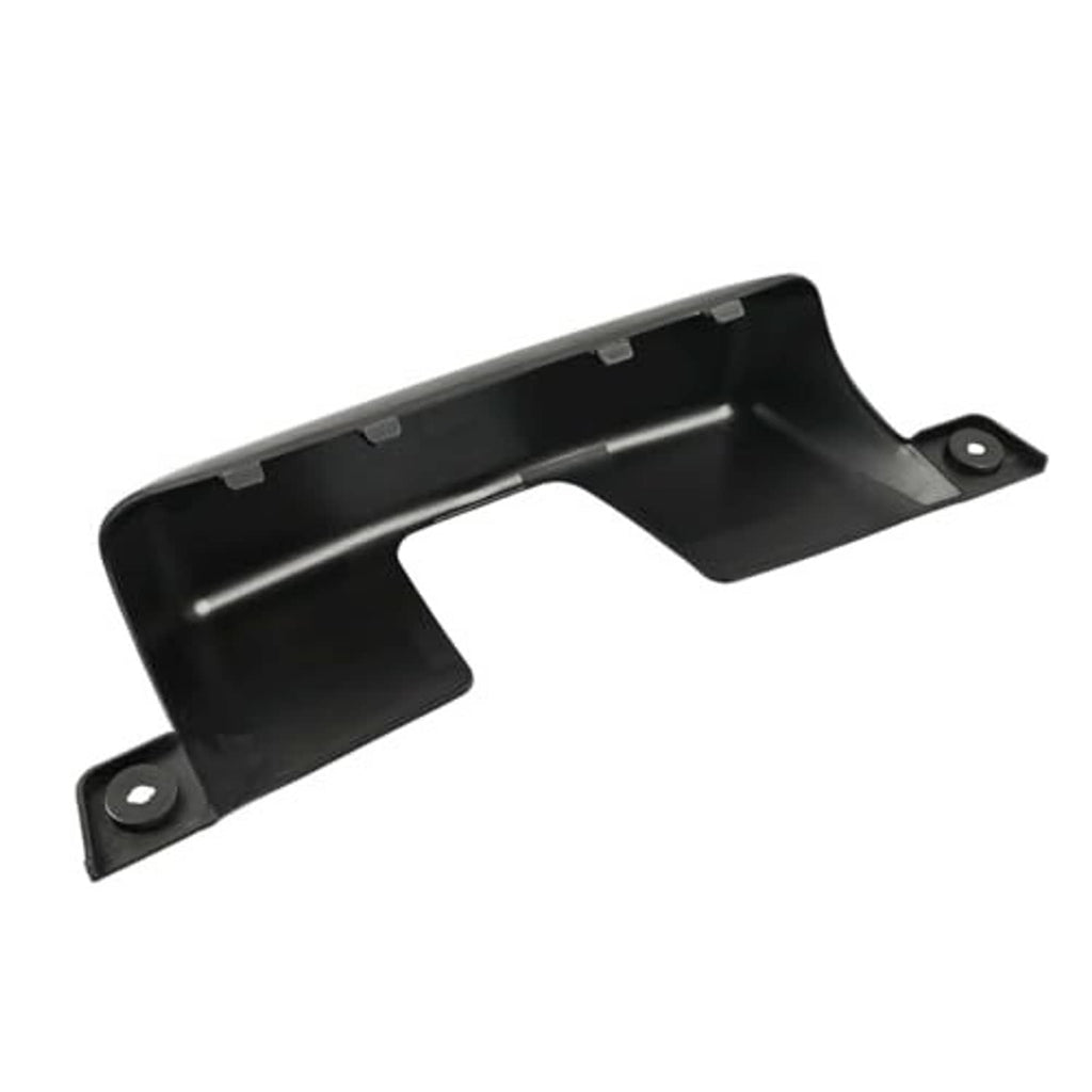 Black trailer hitch cover underside with center cutout and molded reinforcement