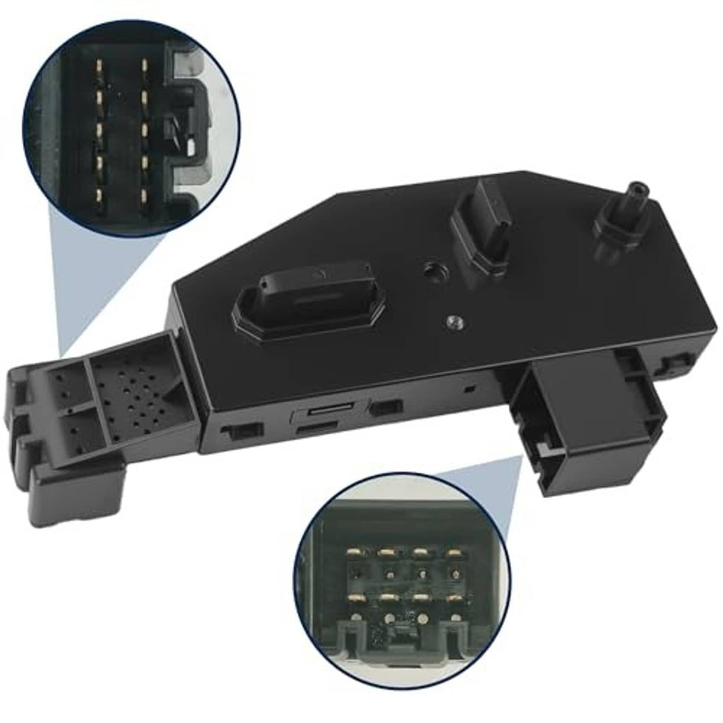 Power seat switch module with visible connector contacts on underside, dark gray
