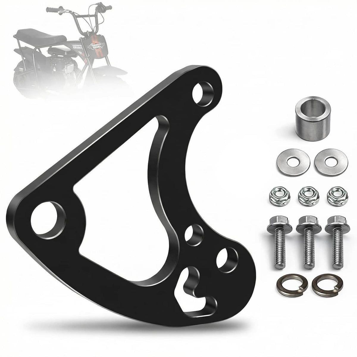 Universal hydraulic brake caliper bracket with bolts and spacers hardware kit