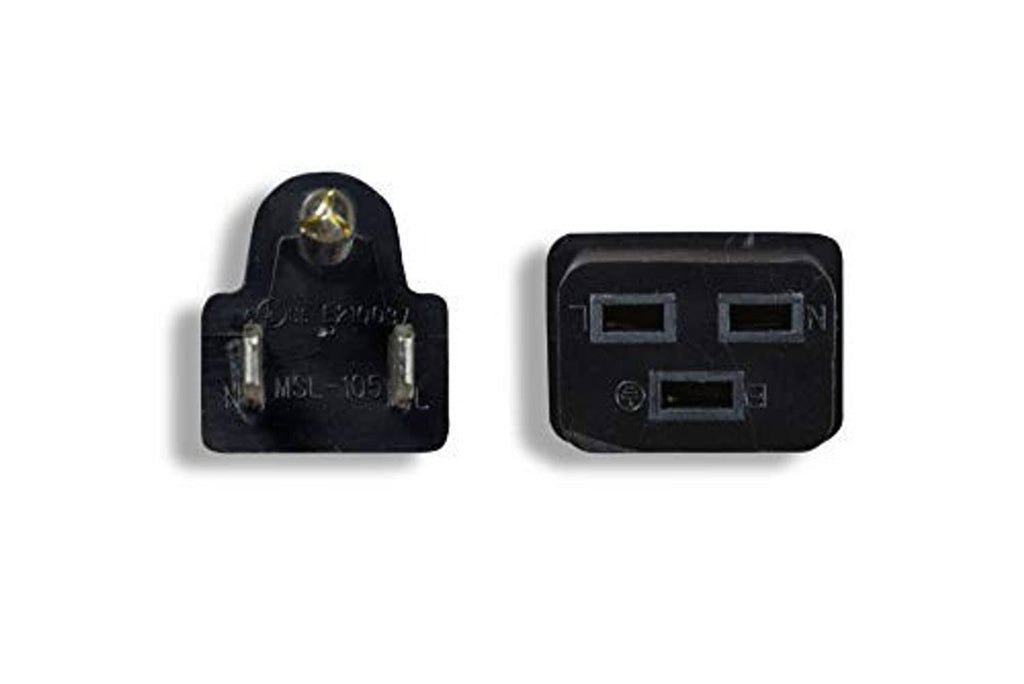 Power cord extension: C19 connector face with four slots and center grounding pin