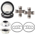 Front axle seal and greaseable U-joint kit with U-joint cross and two seal rings