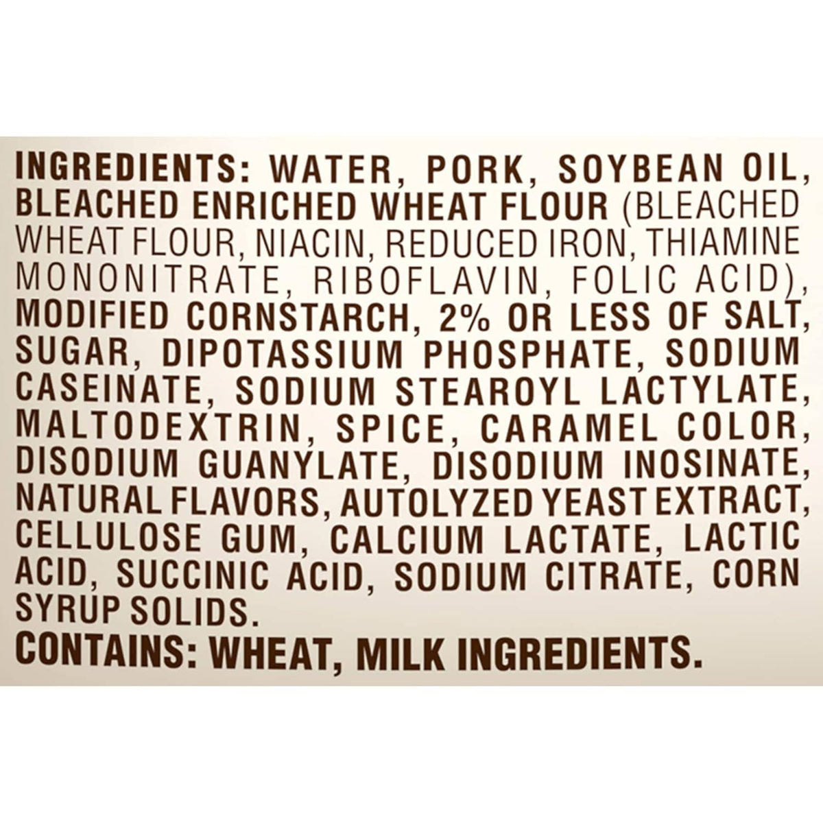 Chef-mate Country Sausage Gravy ingredient label on can