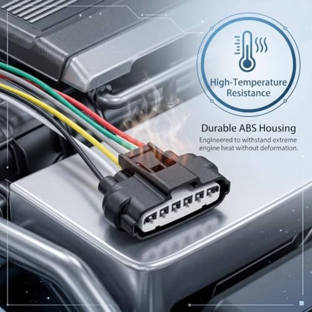 6-pin throttle pigtail with two black ABS connectors and multicolor lead wires