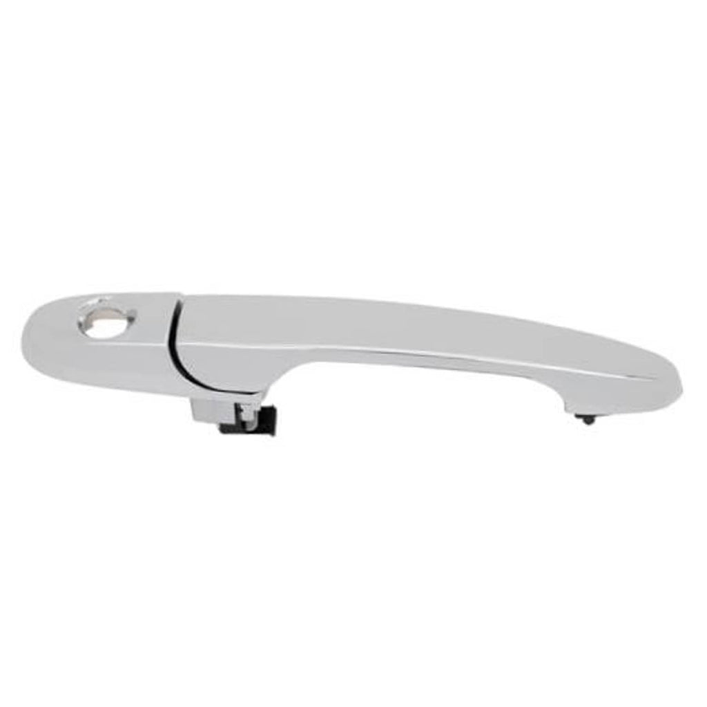 Exterior front right door handle, silver-gray with mounting tab and screw points