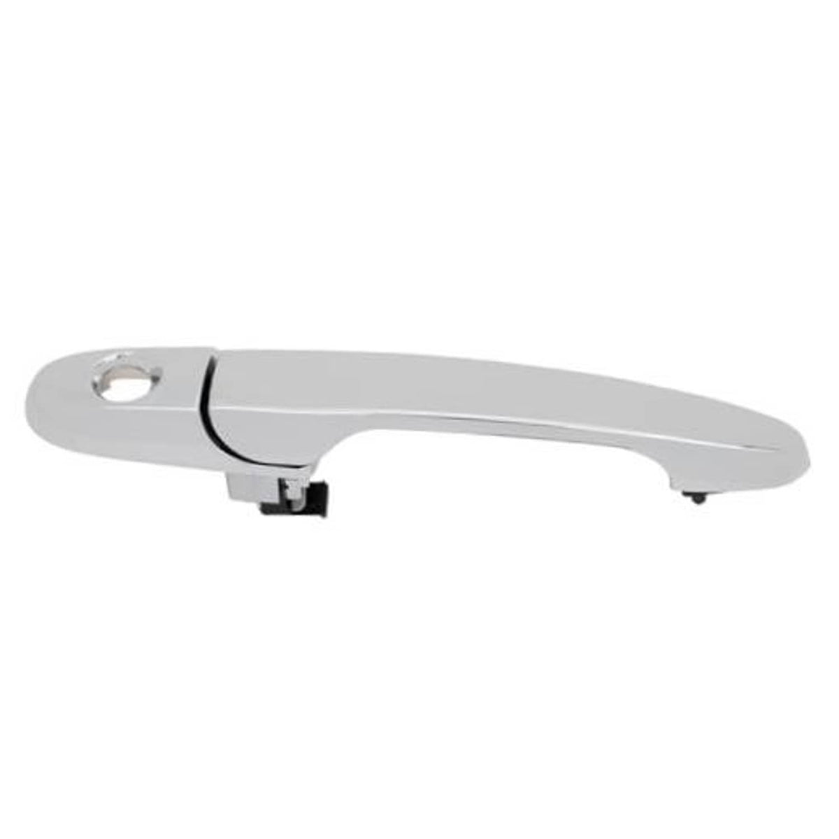Exterior front right door handle, silver-gray with mounting tab and screw points
