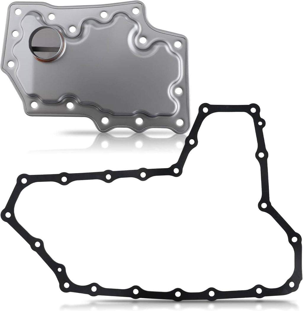 Metal transmission oil filter pan with matching gasket set