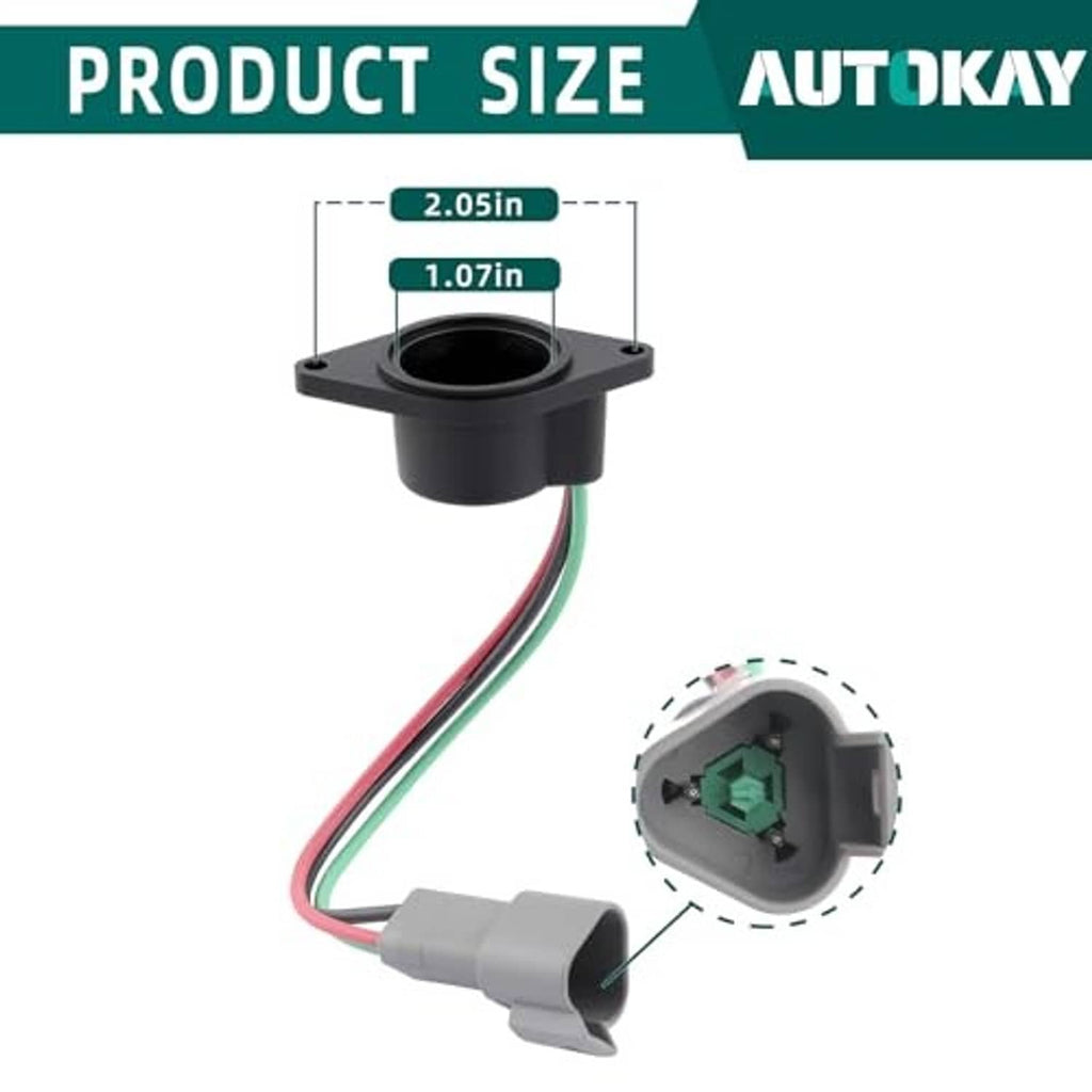 Speed sensor module with black housing and colored wires, gray connector