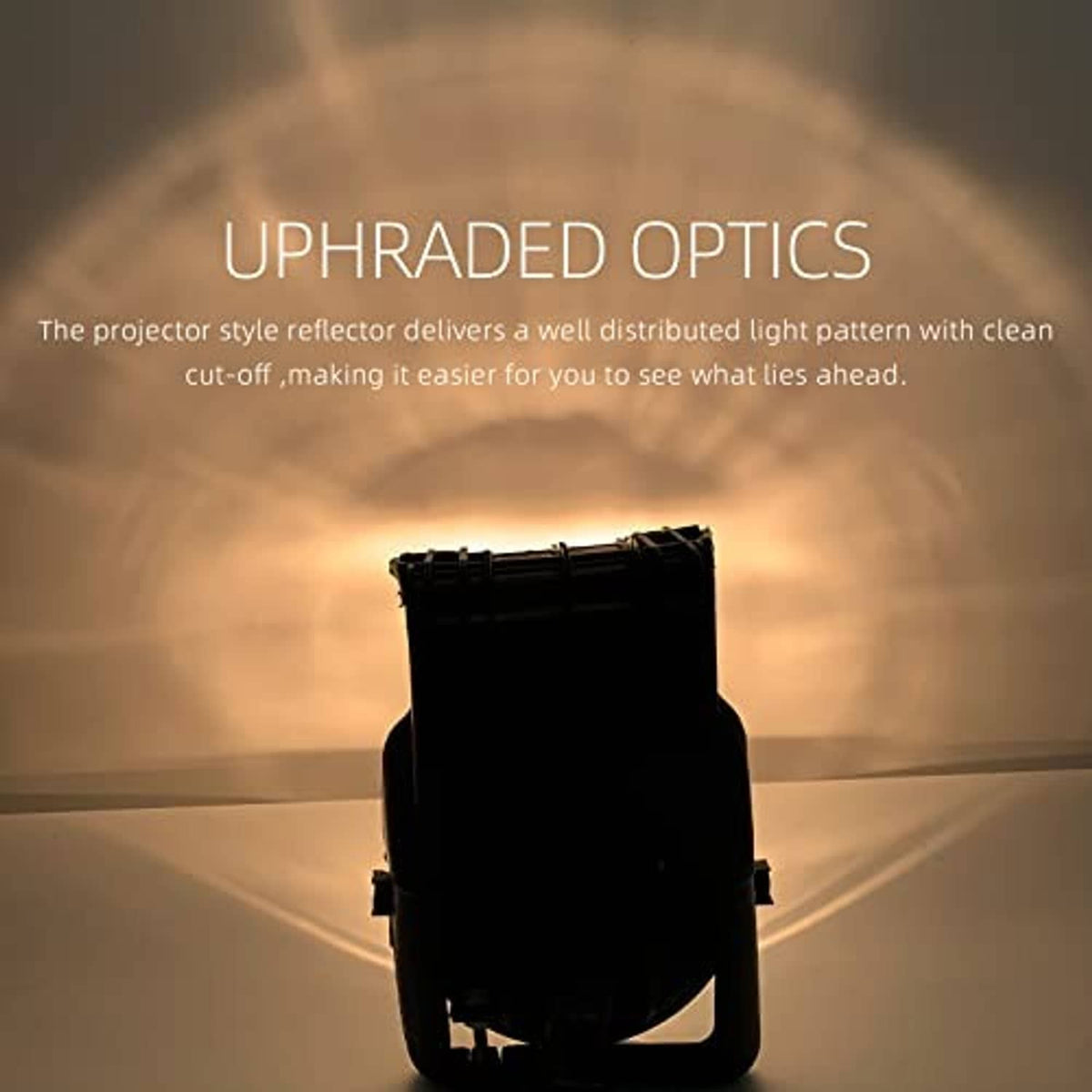 Round fog light projector reflector with clear lens in black housing