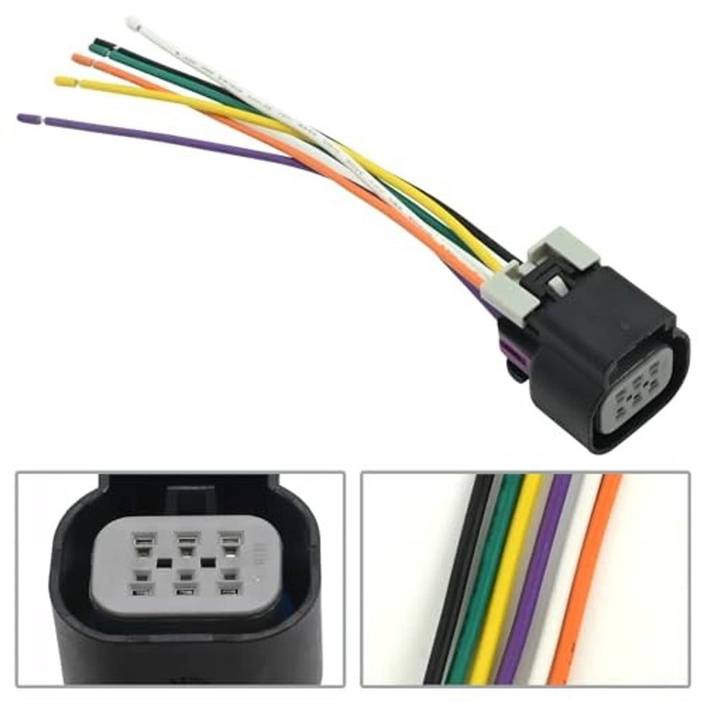 Throttle body connector with multicolor wires and pin-face detail on black plug