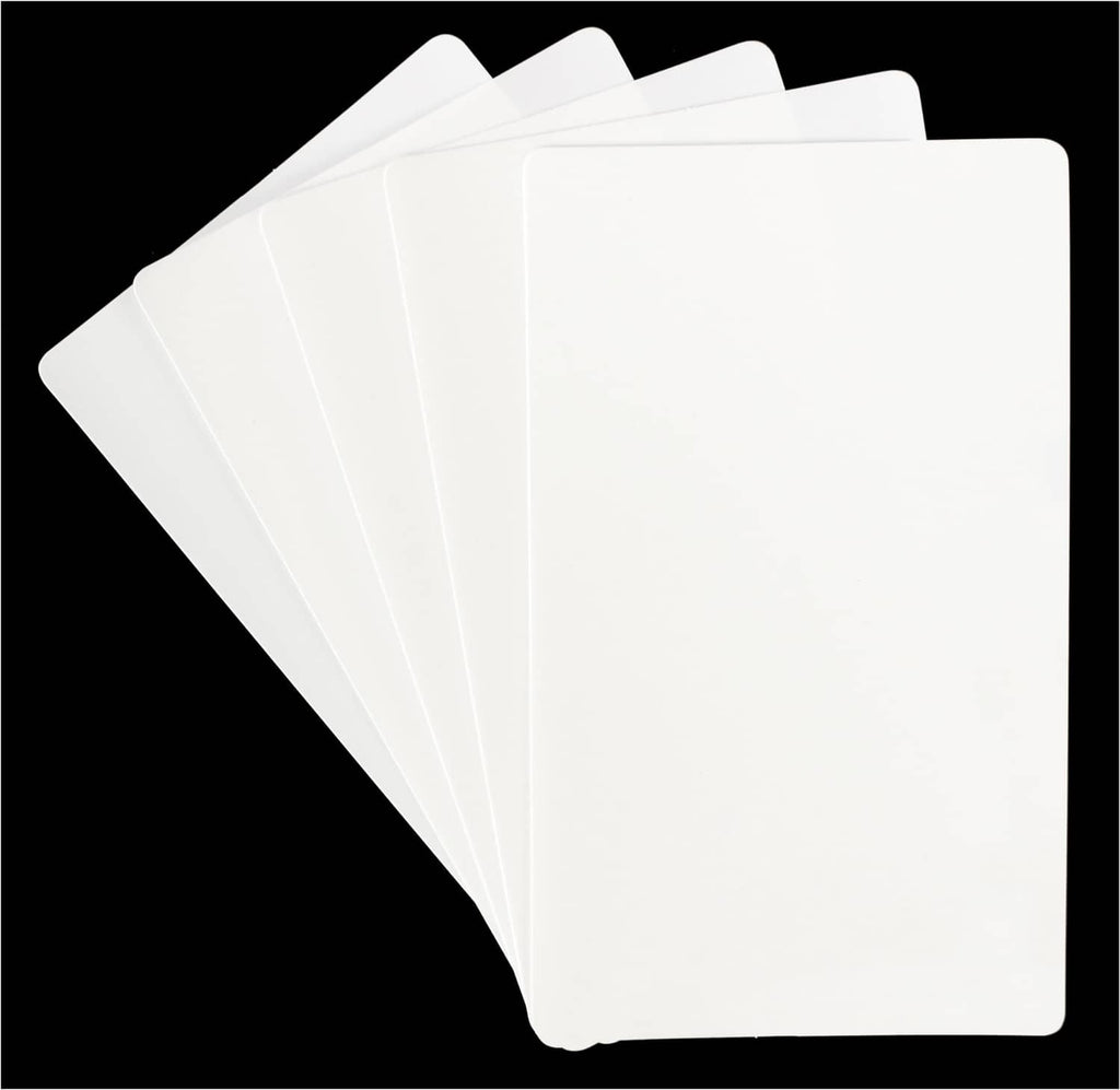 White plastic 3 x 5 in cards (50-pack), stacked