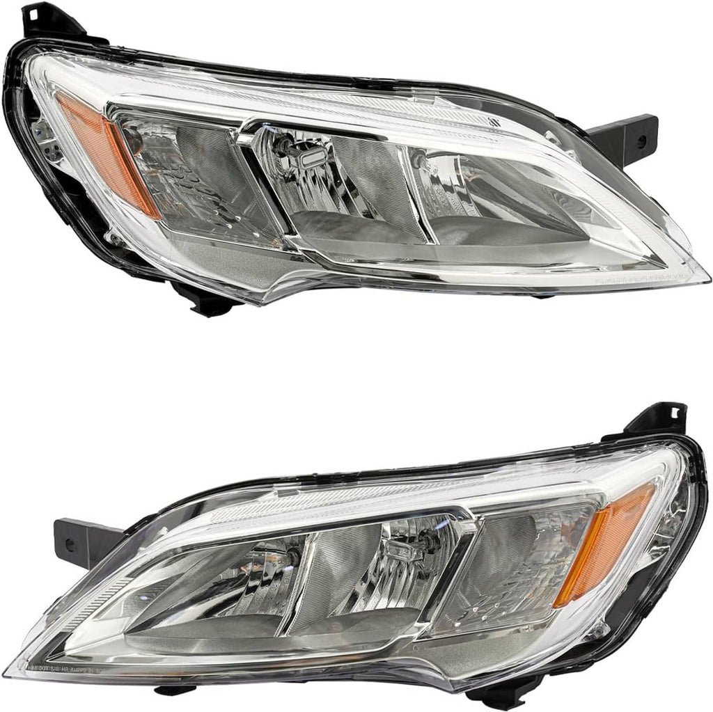 Pair of halogen headlights with clear lenses and amber turn signal markers