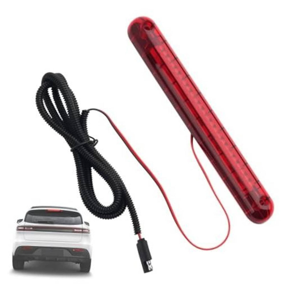Red LED third brake light bar with black coiled wiring harness and plug