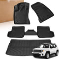 Black all-weather floor mats set with trunk cargo liner, textured anti-slip surface