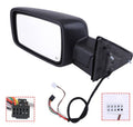 Left driver side power-fold heated mirror with temperature sensor wiring pigtail