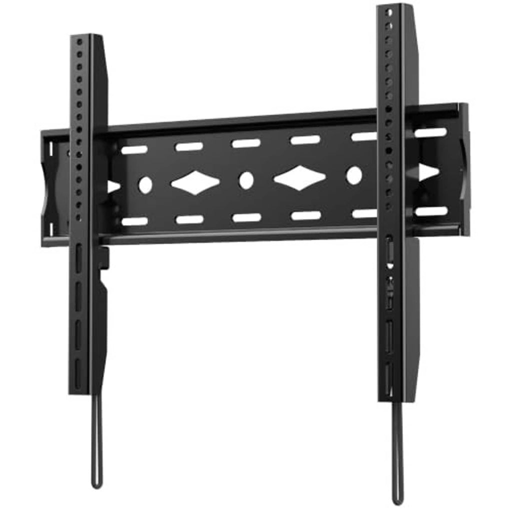 Black TV wall mount bracket with wide horizontal rail and two height-adjustable side tracks