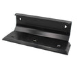 Dark bronze door brace barricade with two mounting holes and end stop tabs