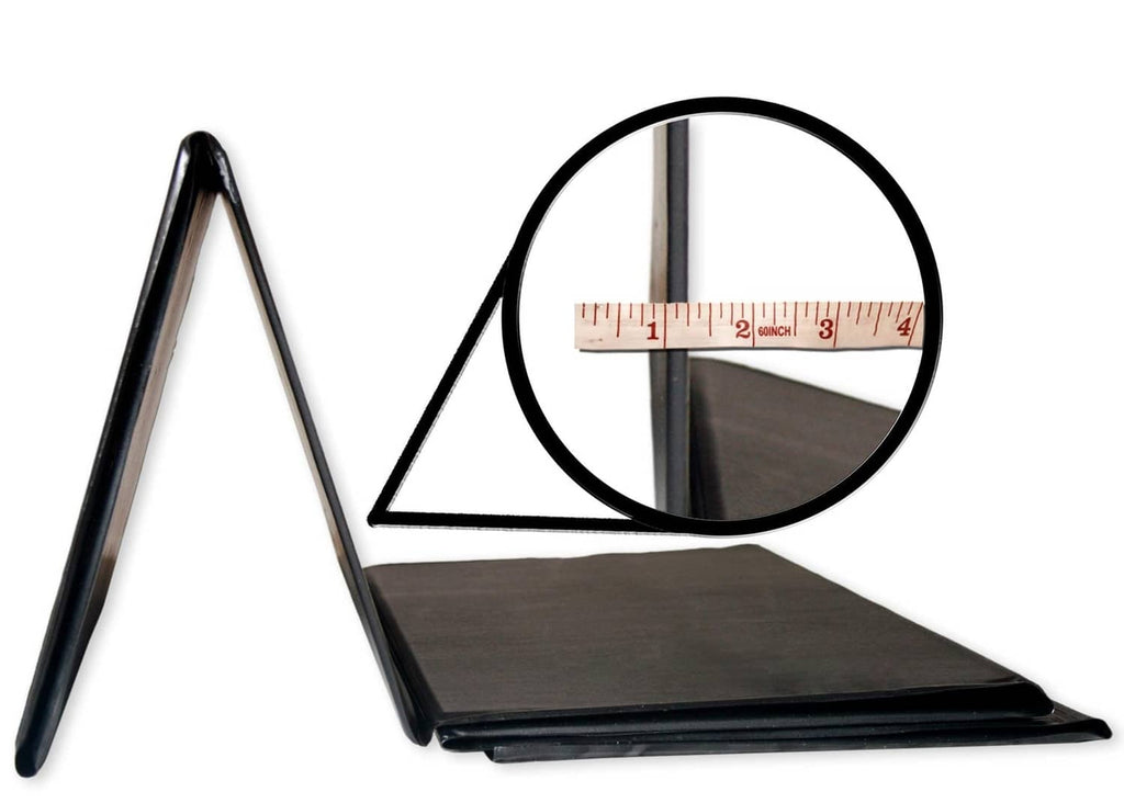 Dark cushion support insert wedge with ruler measuring thickness and width