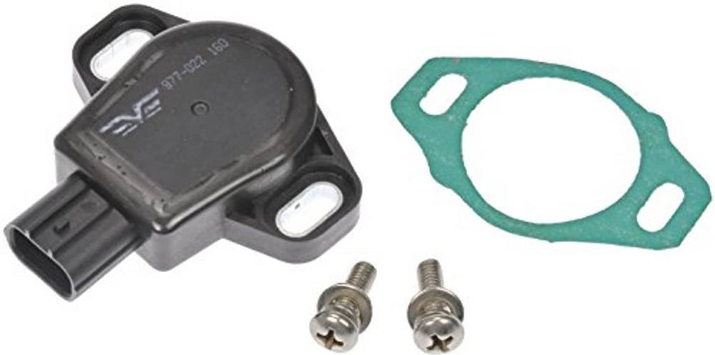 Throttle position sensor kit showing black housing, green gasket, and two screws