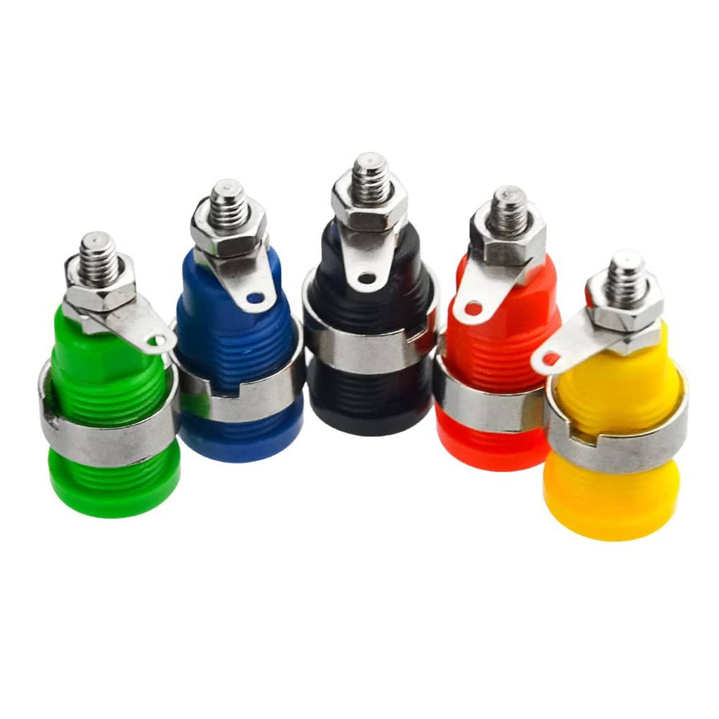 Assorted color 4mm banana socket binding post female plugs with mounting tabs