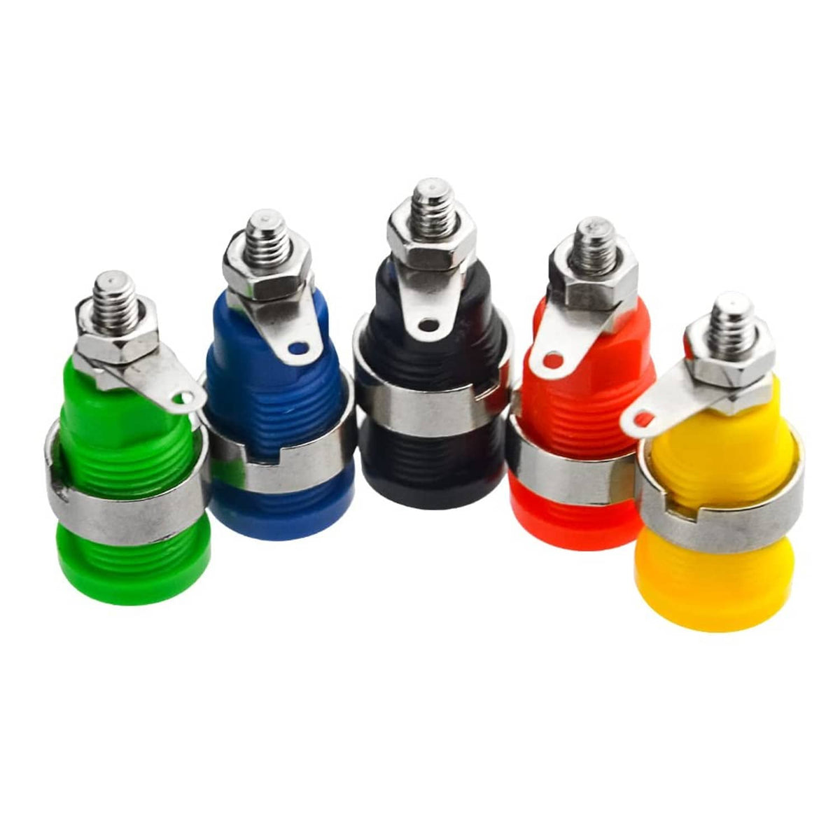 Assorted color 4mm banana socket binding post female plugs with mounting tabs
