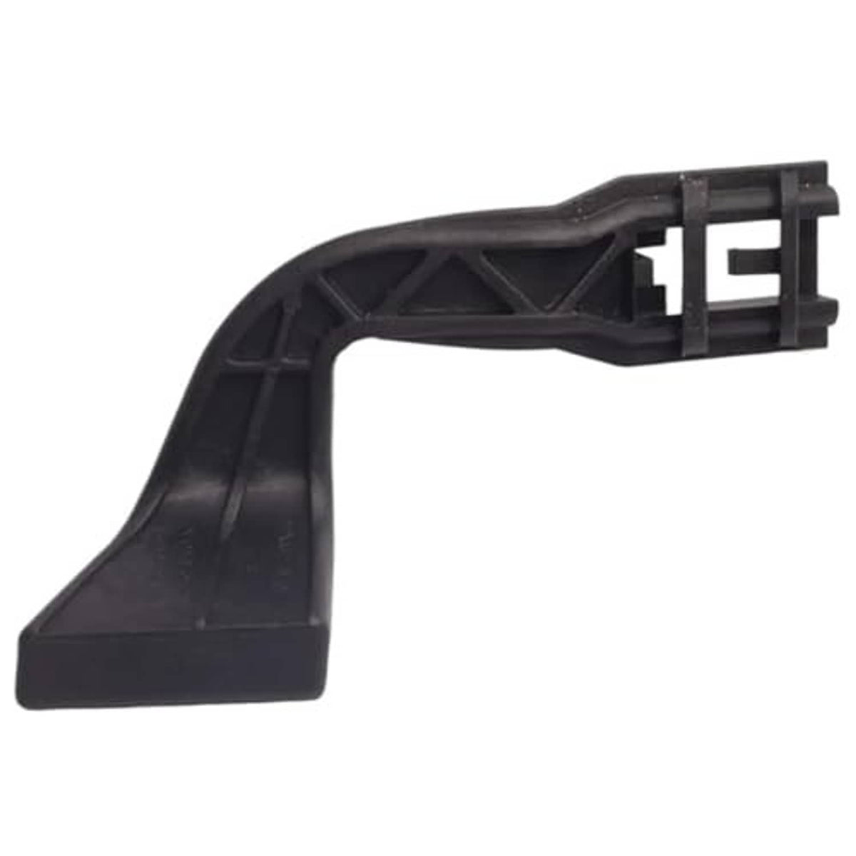 Hood latch release handle, black plastic lever with molded grip and mounting clip.