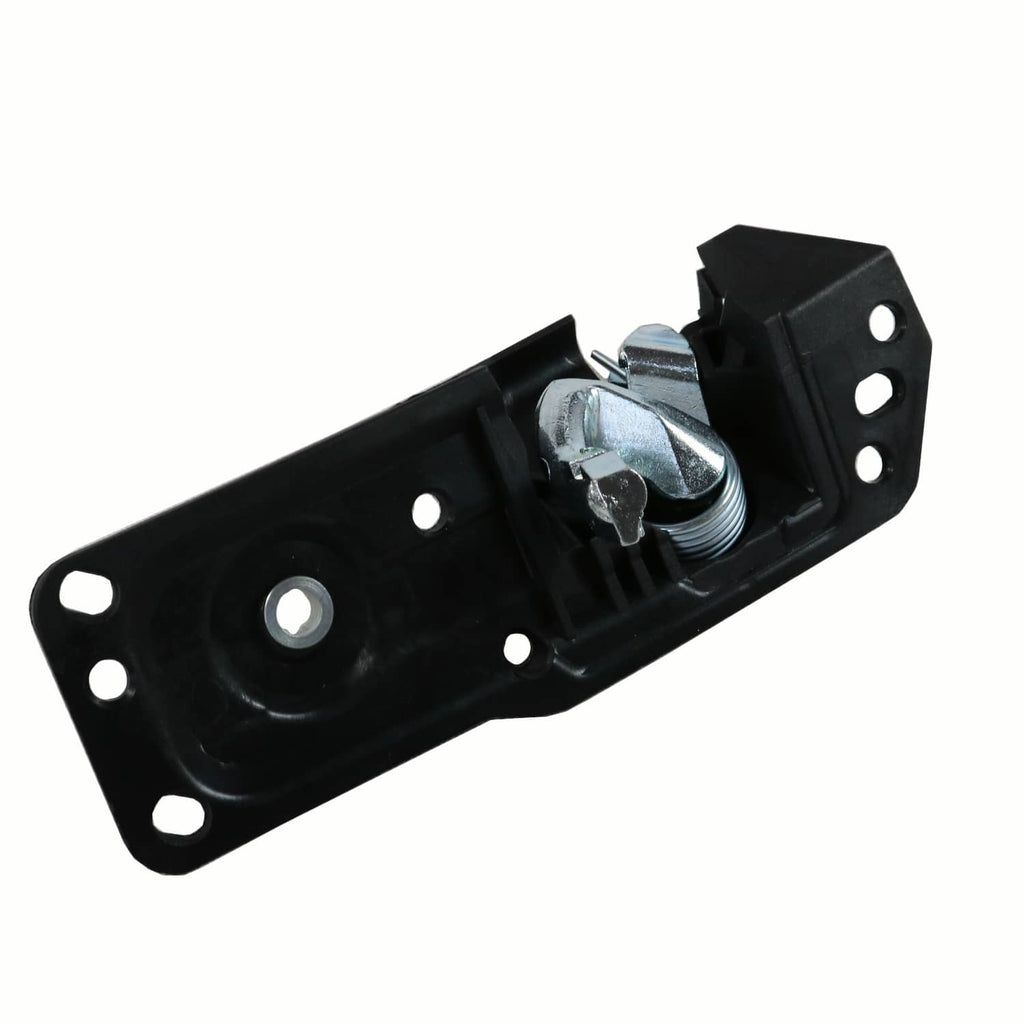 Interior door handle latch assembly, black bracket with silver spring and stud
