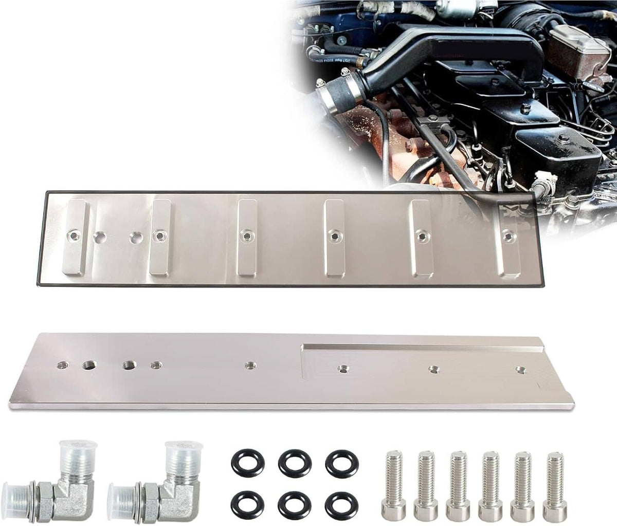 Billet tappet cover kit with large silver aluminum cover plates and included mounting hardware