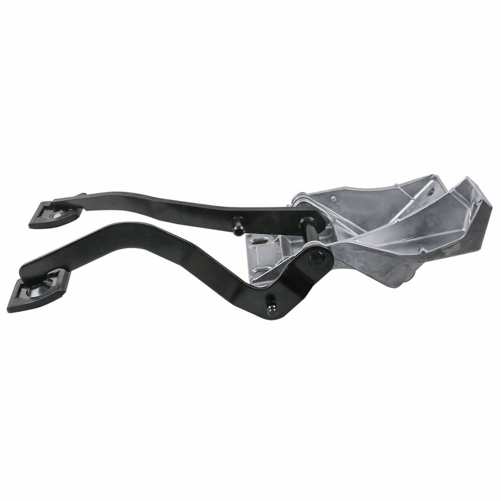 Metal brake/clutch pedal bracket mount assembly with black lever and mounting holes