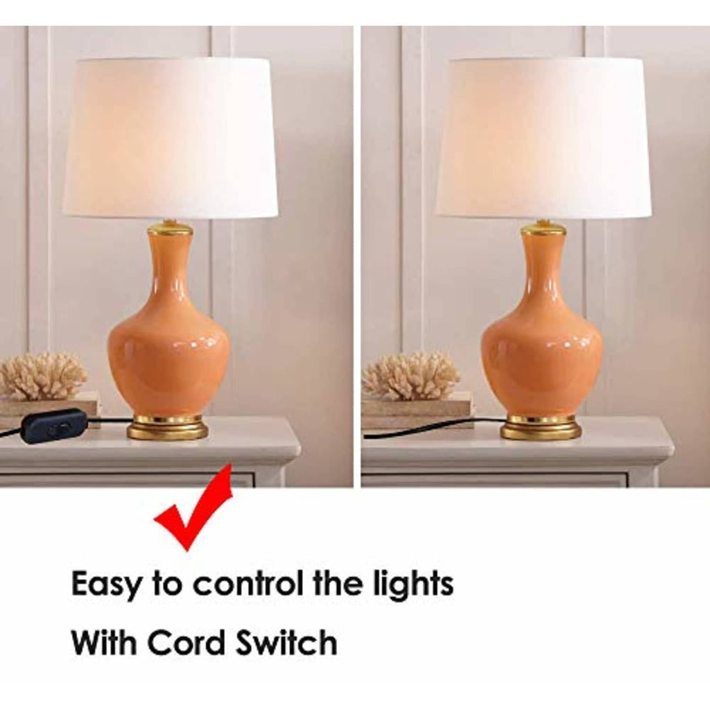 Black inline cord lamp switch placed on a table lamp cord for control