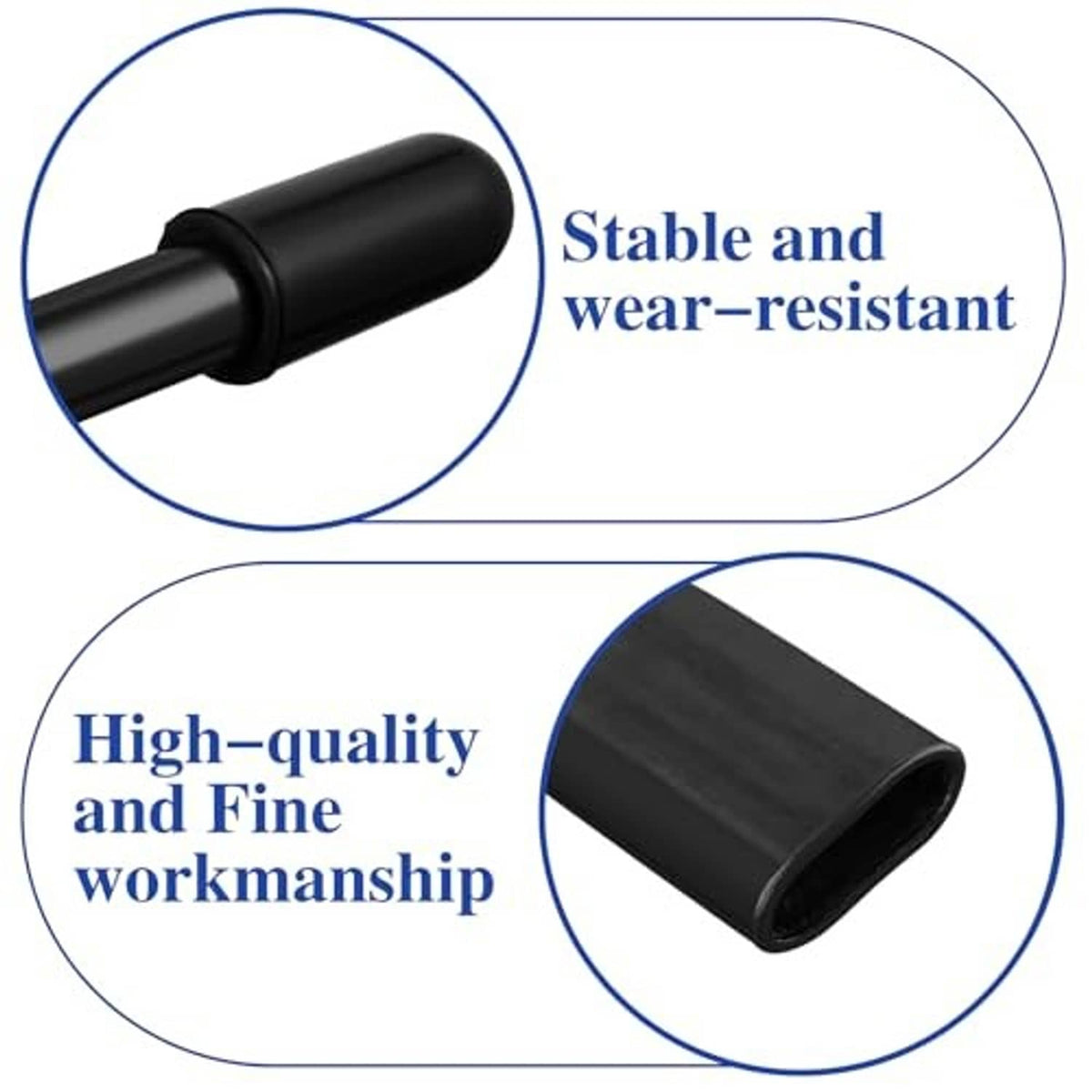 Black rubber wheelchair brake handle extension ends and durable housing.