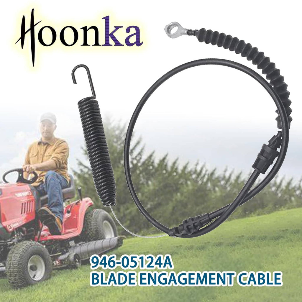 Black blade engagement cable with coiled spring and looped wire connectors