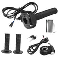 Full-twist throttle grip kit with ignition switch, black handlebar grips and wiring