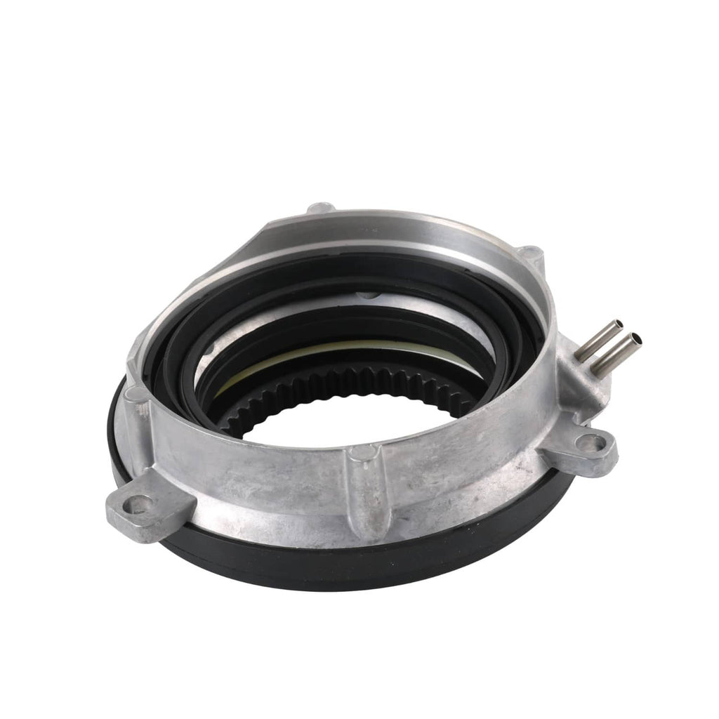 4WD automatic locking hub axle actuator with silver housing, black seal, and side pin